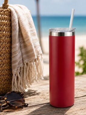 20 oz Skinny Tumbler HOGG Red